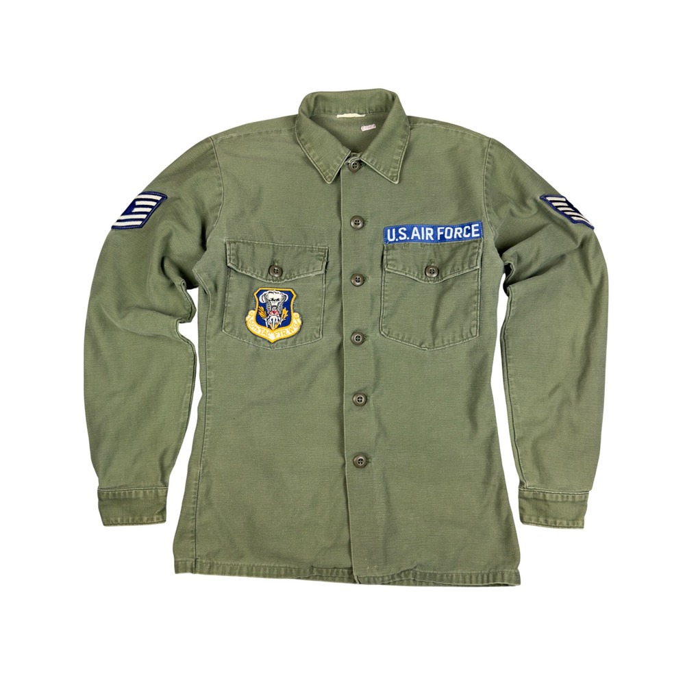 Vtg 1975 USAF OG-107 Utility Shirt Men's S 50th Tactical Fighter Wing Vietnam